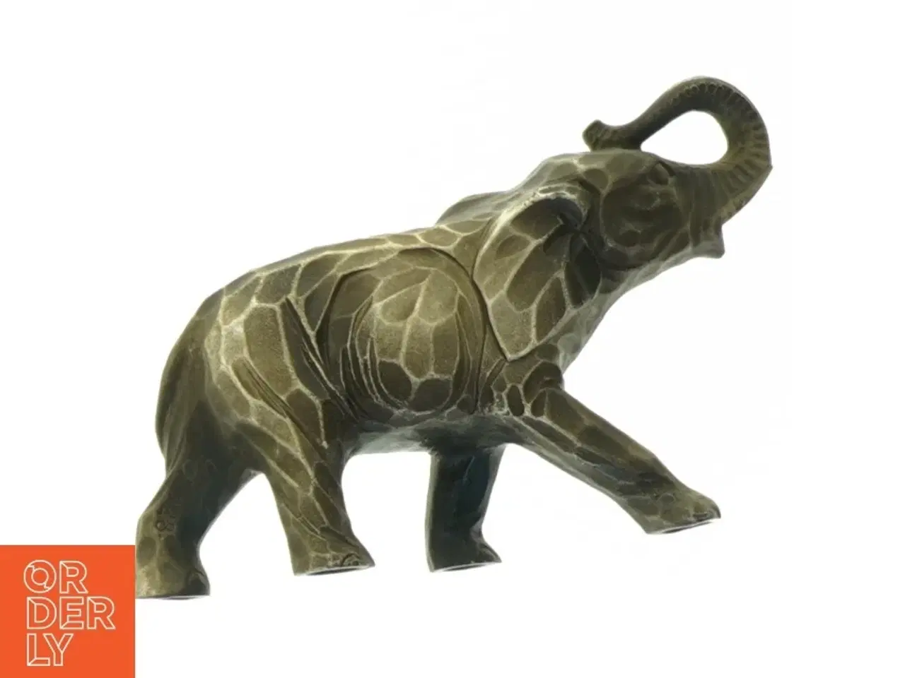 Billede 3 - Bronzefarvet elefantfigur (str. 15 x 9 cm)