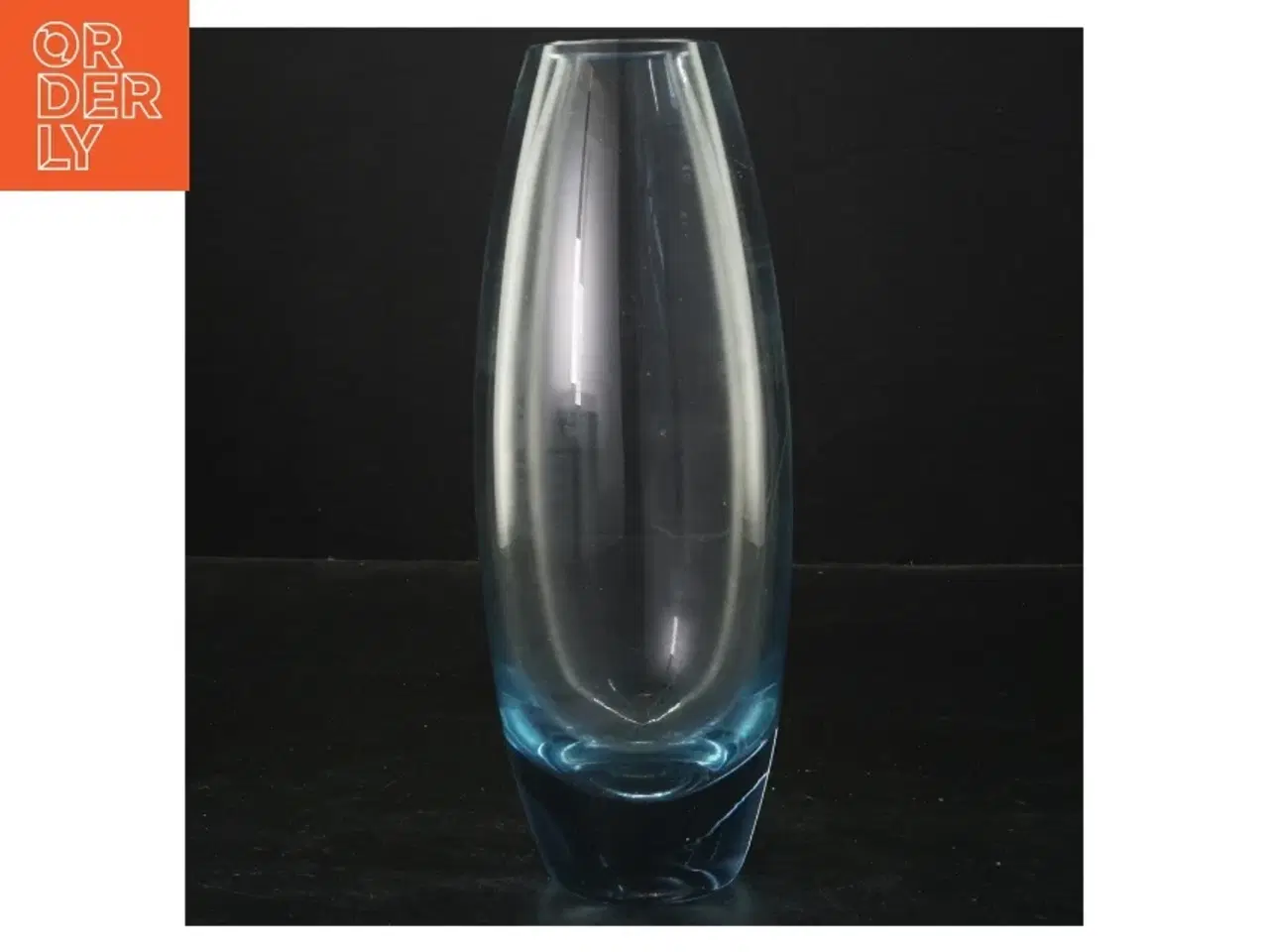 Billede 1 - Transparent blå vase (str. 22x7 cm)