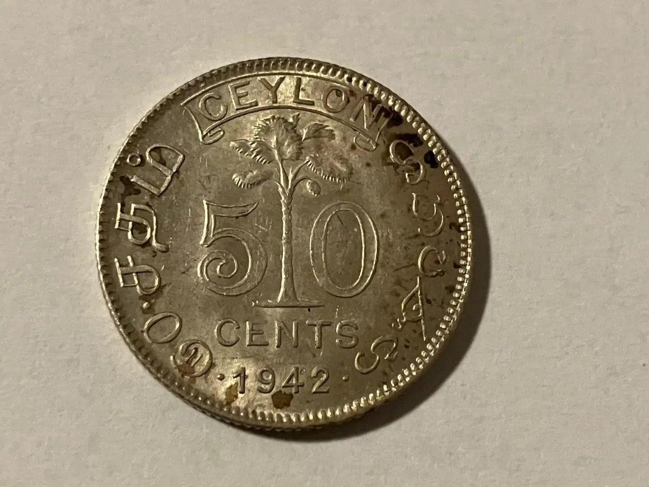 Billede 1 - 50 Cents Ceylon 1942