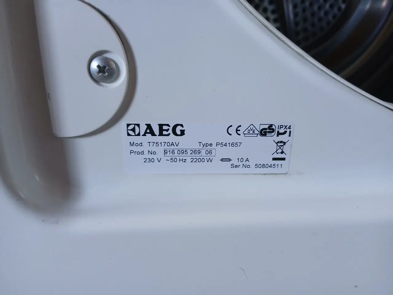 Billede 4 - AEG T75170AV Aftrækstørretumbler