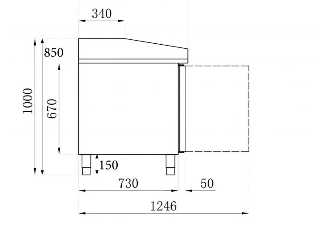 Billede 2 - Pizzadisk – med 2 låger – 151x80x100 cm