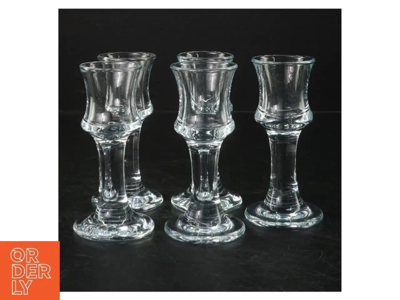 Billede 1 - Glasklar danske skibs-snapseglas fra Holmegaard (str. 3,5 cl)