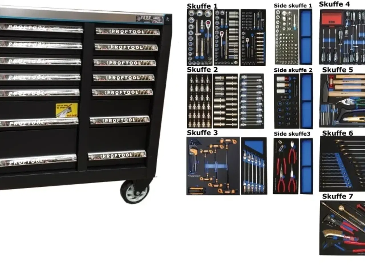 Billede 1 - BATO Værtkøjsvogn XXL med 14 skuffer med 506 dele værktøj. Model 9146-506 .Sort