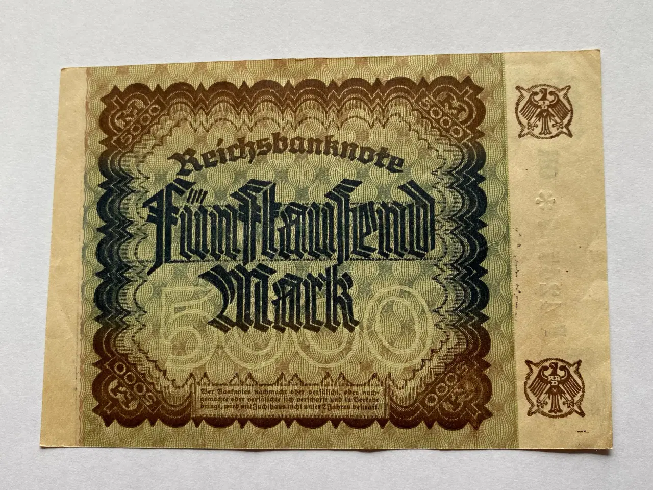 Billede 2 - Reichsbanknote - fünftausend mark