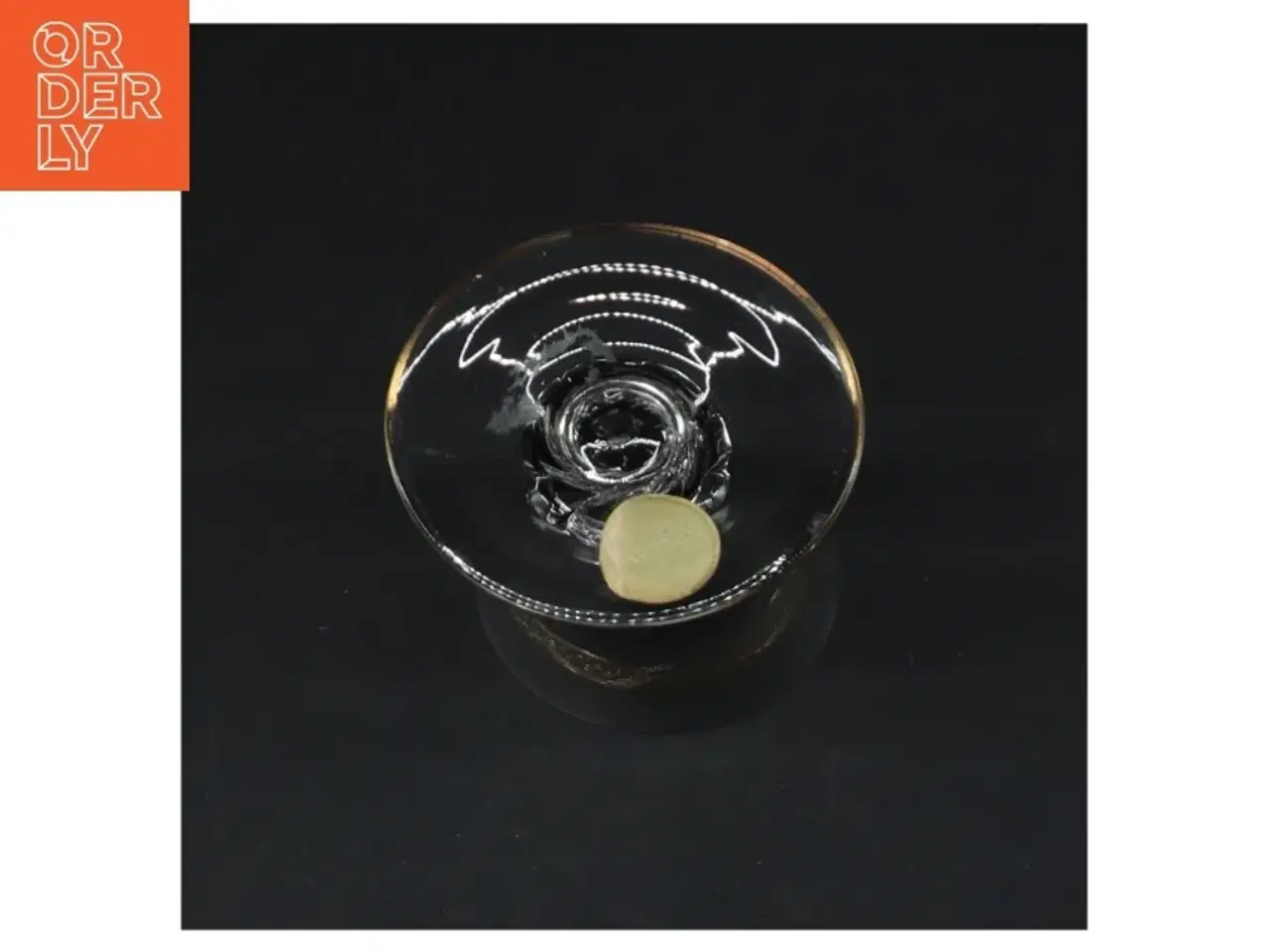 Billede 3 - Dekorativt vinglas med gulddetaljer fra Muligvis Murano (str. Ø. 6 cm. længde. 17 cm)