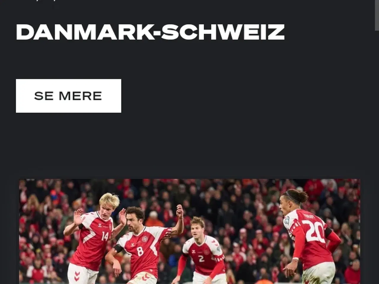 Billede 1 - Fodbold kamp  Danmark mod Schweiz 