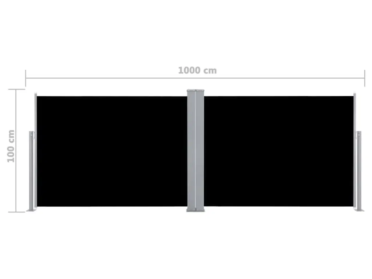 Billede 12 - Sammenrullelig sidemarkise 100 x 1000 cm sort