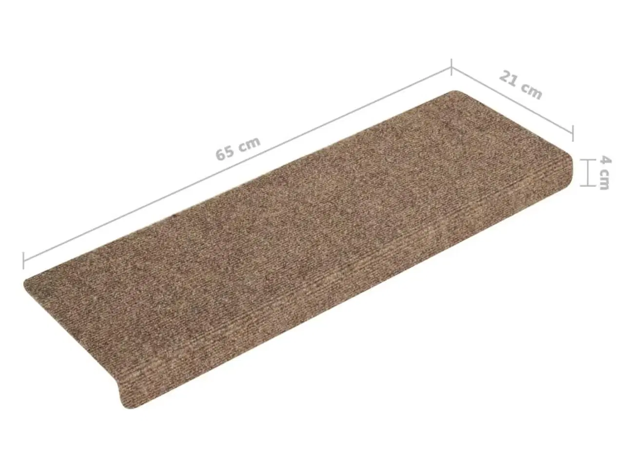 Billede 6 - Trappemåtter selvklæbende 15 stk. 65x21x4 cm beige rektangulær kant