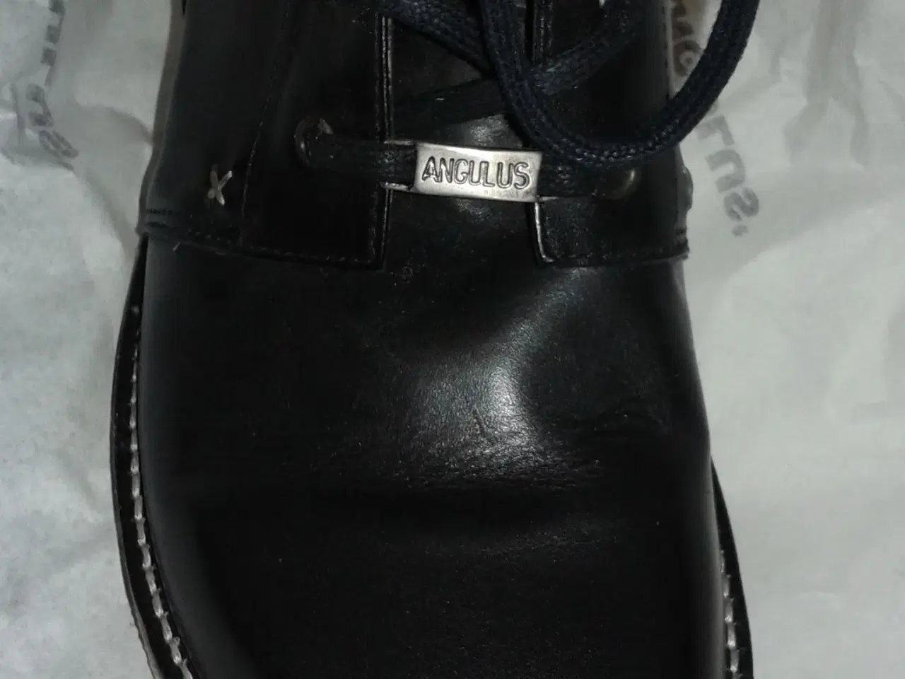 Billede 1 - Sorte læderstøvler Angulus