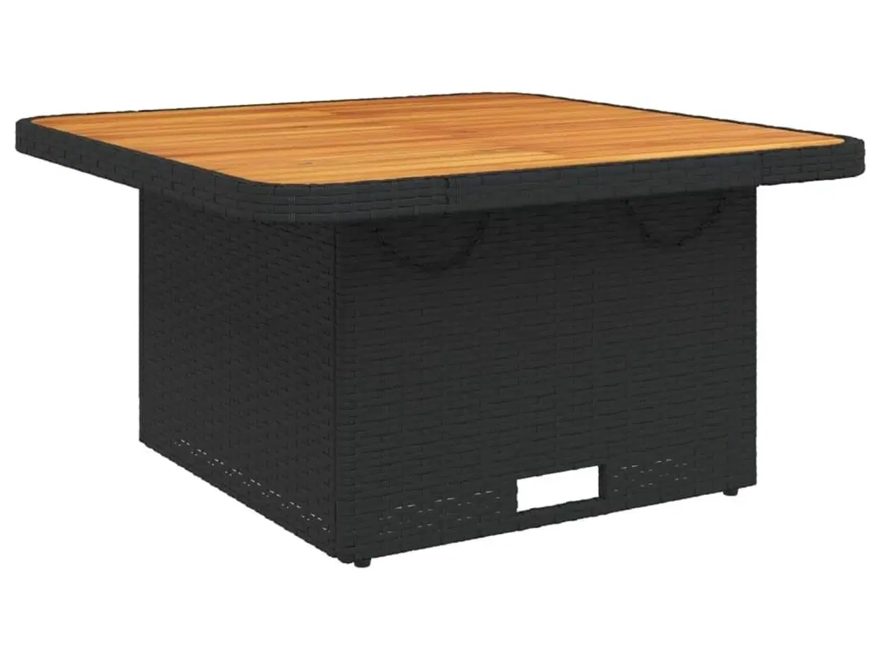 Billede 7 - Havebord 80x80x71 cm polyrattan og akacietræ sort