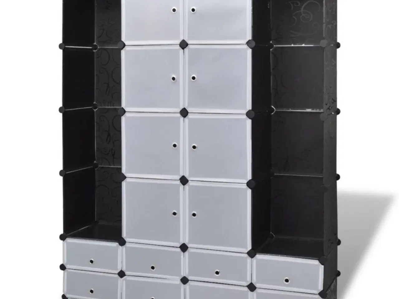 Billede 2 - Modulskab med 18 rum sort og hvid 37 x 146 x 180,5 cm