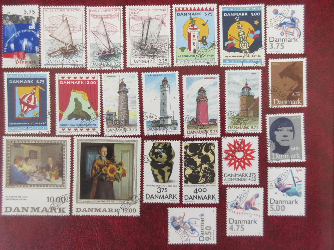 Billede 1 - Danmark årgang 1996-2000 124 stemplet mærker
