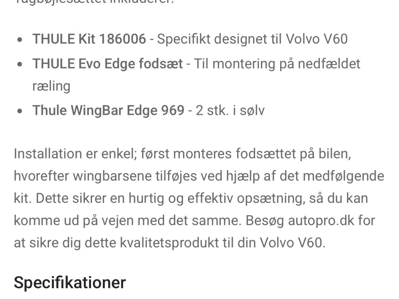 Billede 2 - Thule edge windbar 