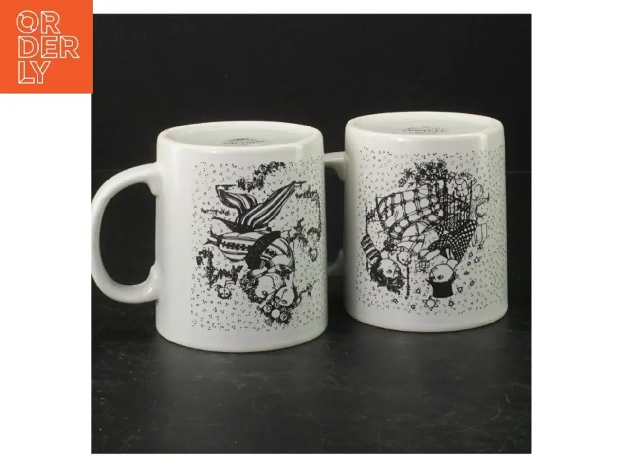 Billede 3 - Porcelænskopper med illustrationer fra Nymolle (str. Ø 9 cm. længde, 10 cm)