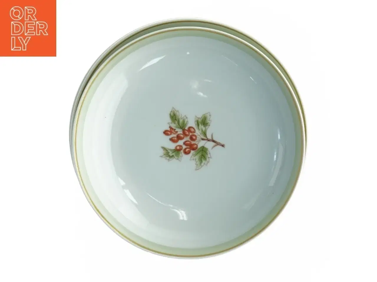 Billede 1 - Porcelænsskåle med bærdekoration fra Lyngby (str. Diameter 20 cm)