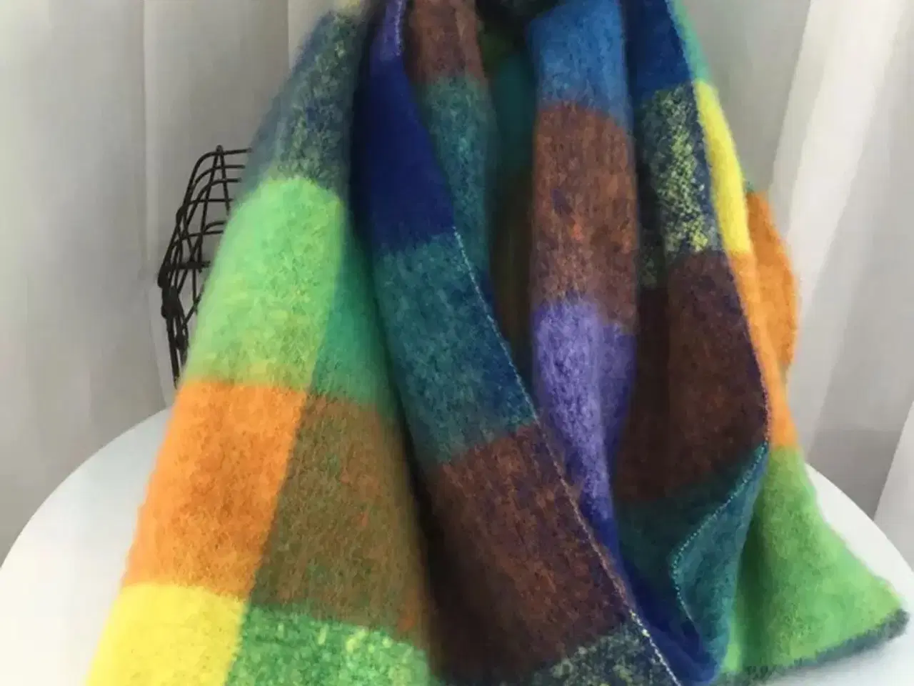 Billede 4 - Multifarvet blødt tørklæde halstørklæde m kvaster