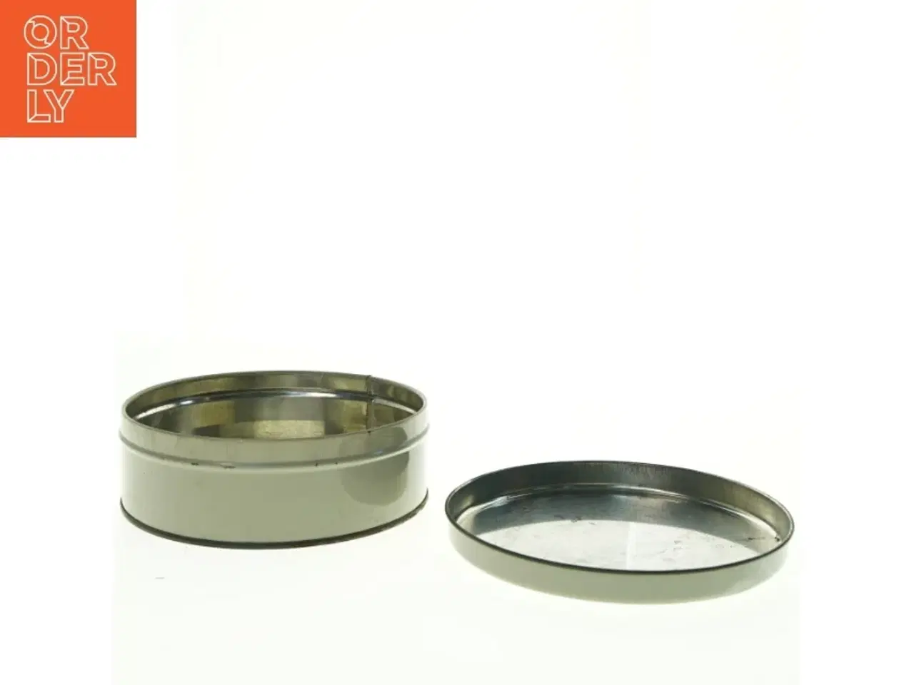Billede 6 - Metal kagedåse med heste, kane i vintermotiv (str. Diameter, 22 cm h 8 cm)