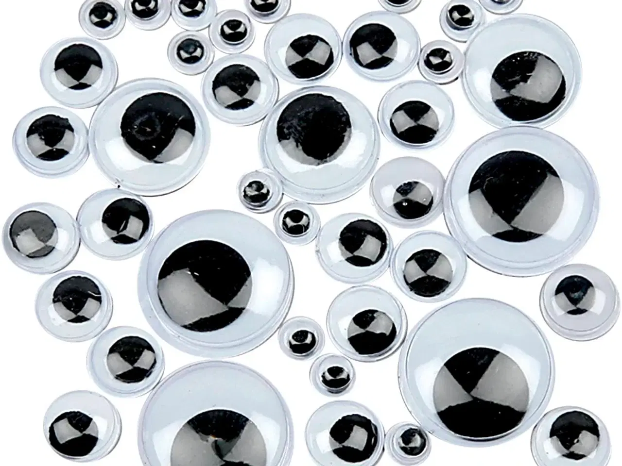 Billede 1 - Rulleøjne uden klæb, 6-20 mm, 1100 stk. pr. pakke