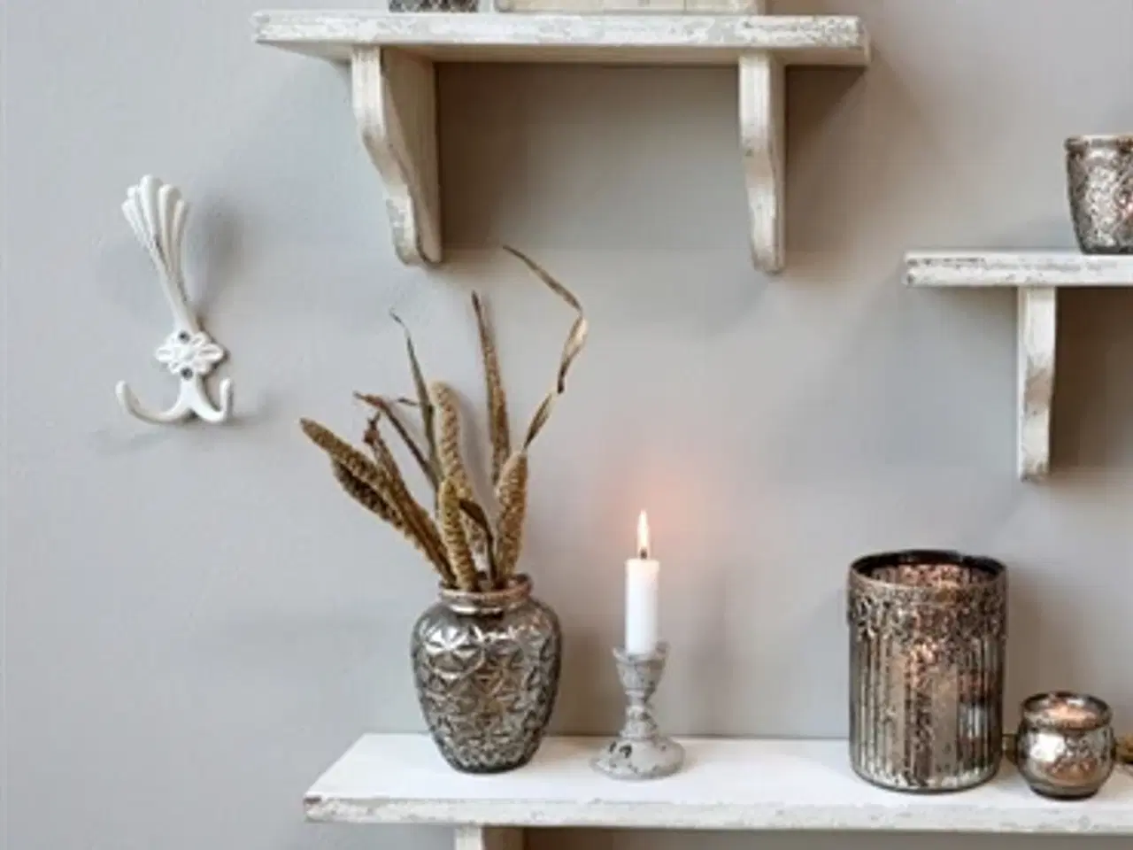 Billede 2 - Knage med 2 kroge, antique creme,