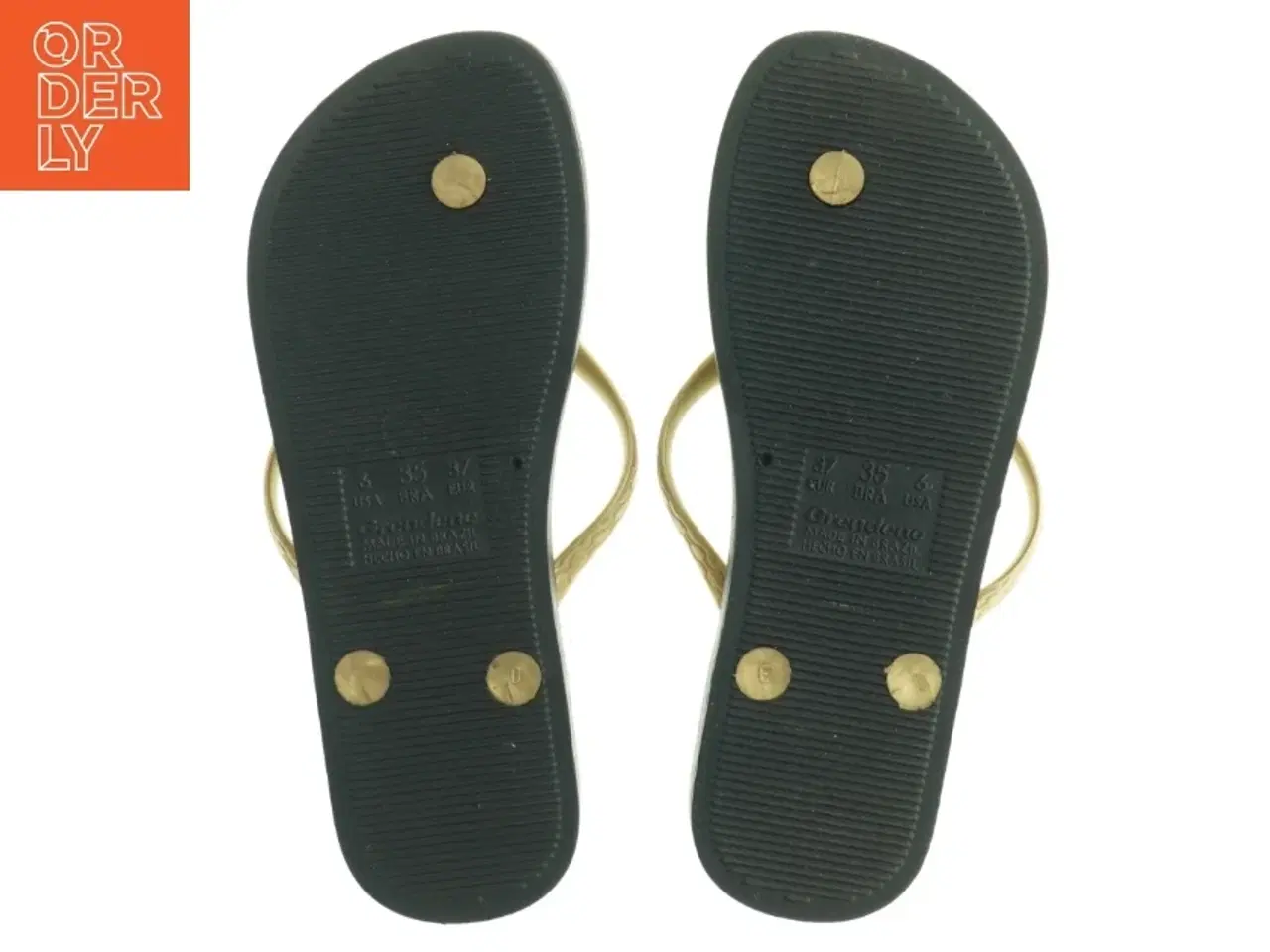 Billede 3 - Guld og sorte flip-flops fra Ipanema (str. 37)