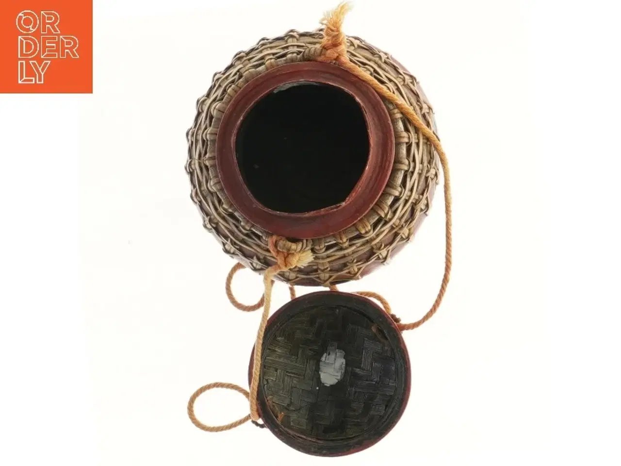 Billede 2 - Smuk og dekorativ gammel asiatisk risspand med låg. Beholder (str. 17 cm)