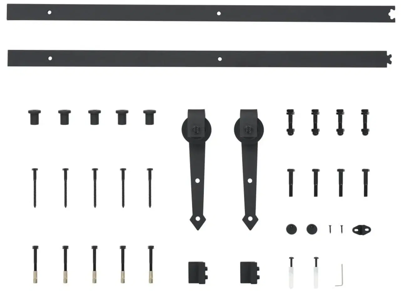 Billede 5 - Skinnesæt til skydedør 183 cm stål sort