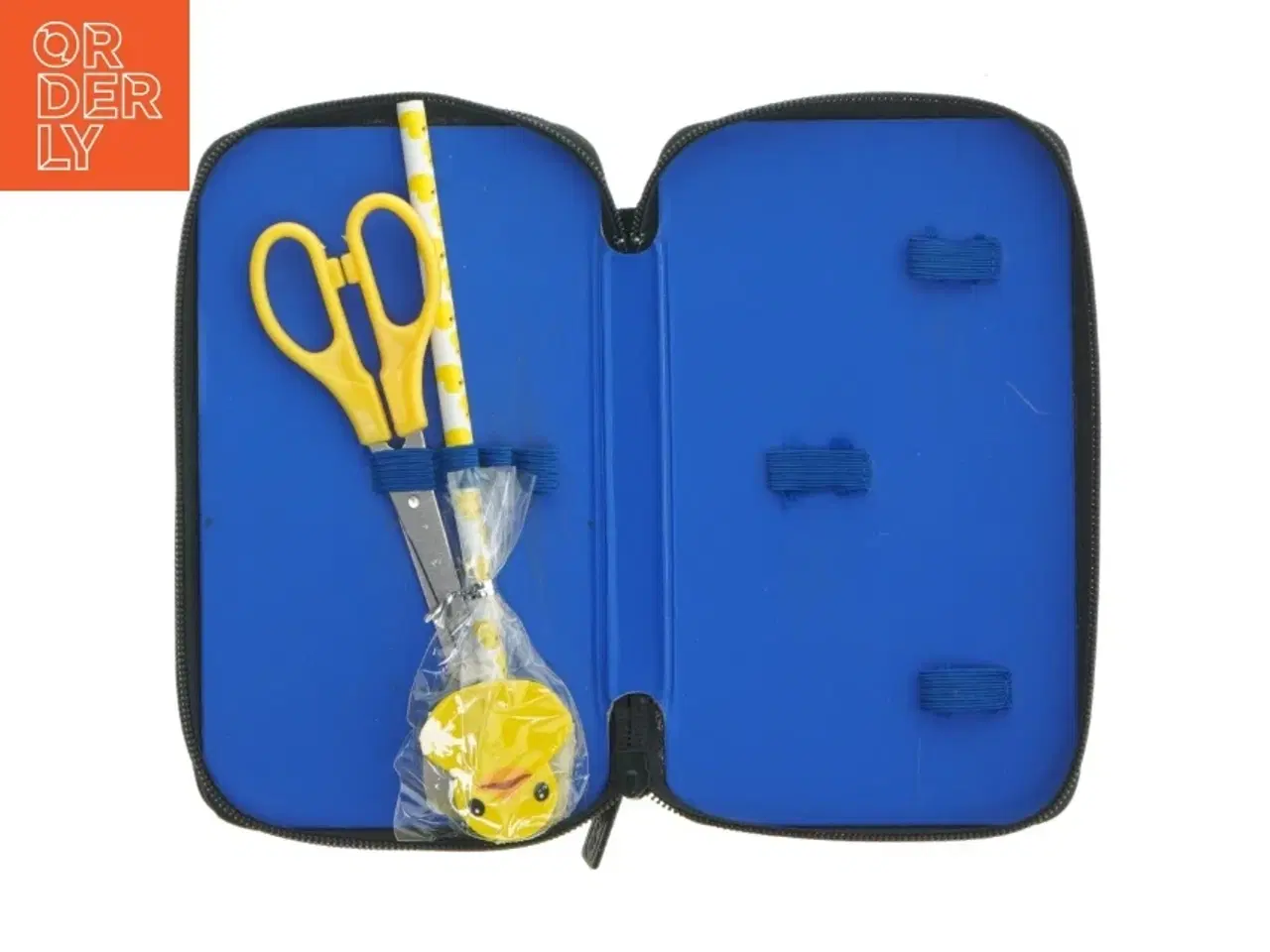 Billede 3 - Blå penalhus med saks og blyant (str. 20x12,5 cm)