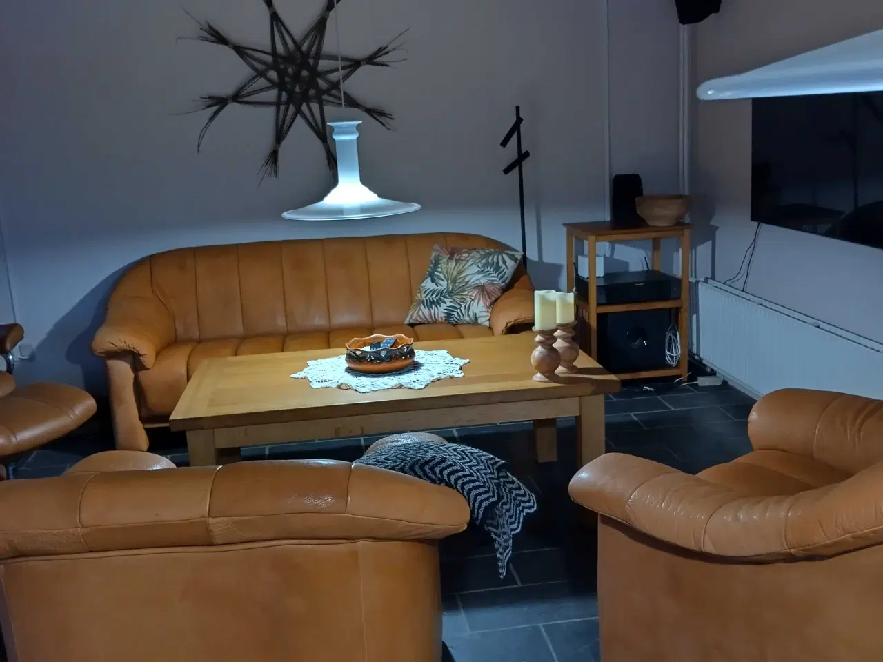 Billede 1 - Lædersofa gruppe