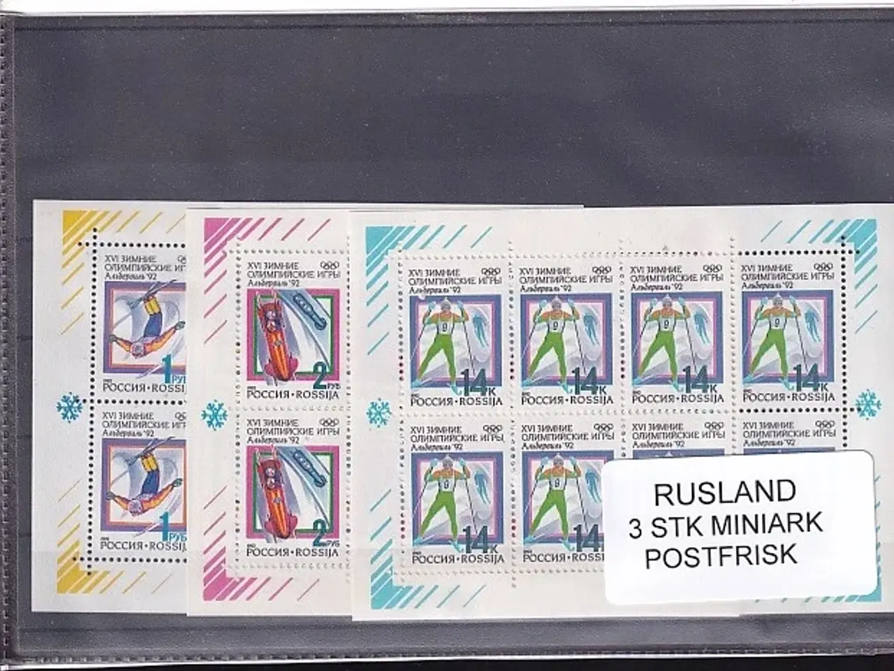 Billede 1 - Rusland, 3 Stk. Miniark OL - Postfrisk