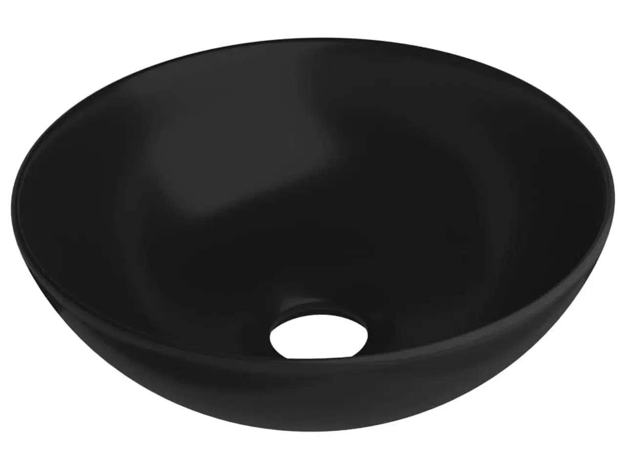 Billede 2 - Keramisk håndvask til badeværelse rund mat sort