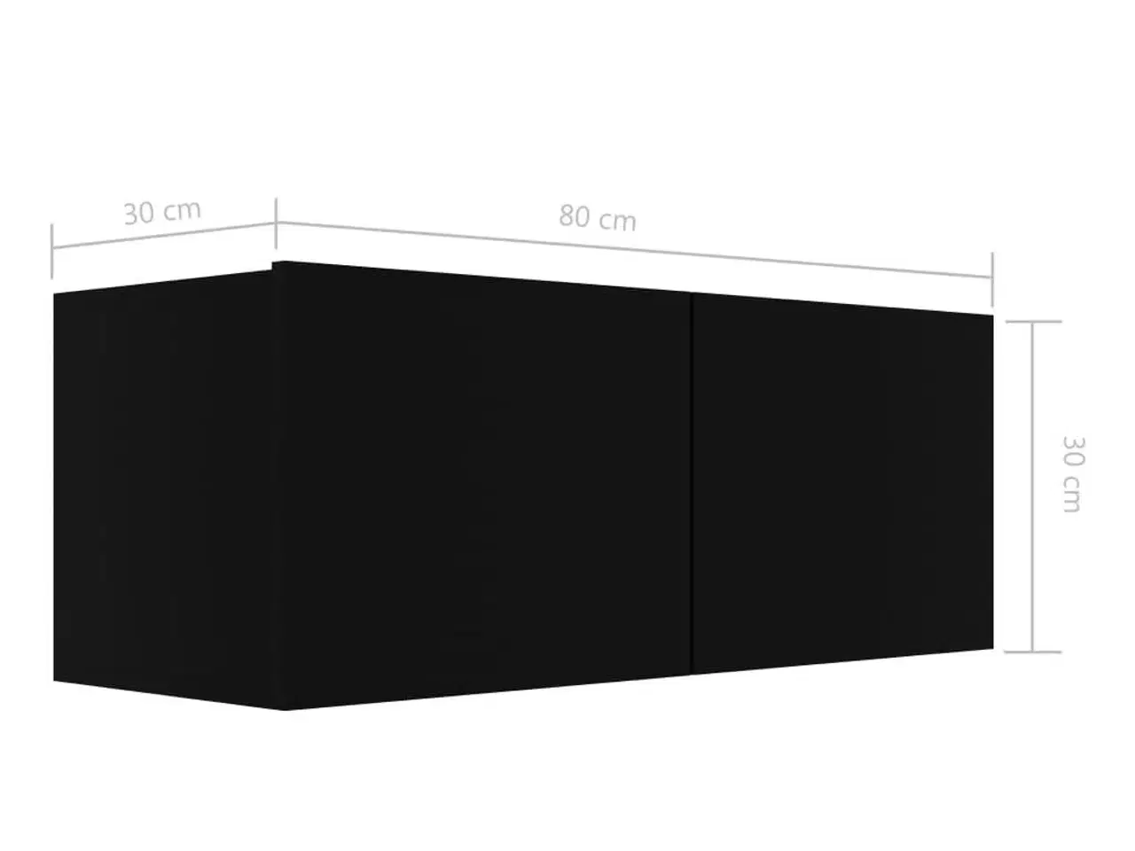 Billede 8 - Tv-bord 80x30x30 cm konstrueret træ sort