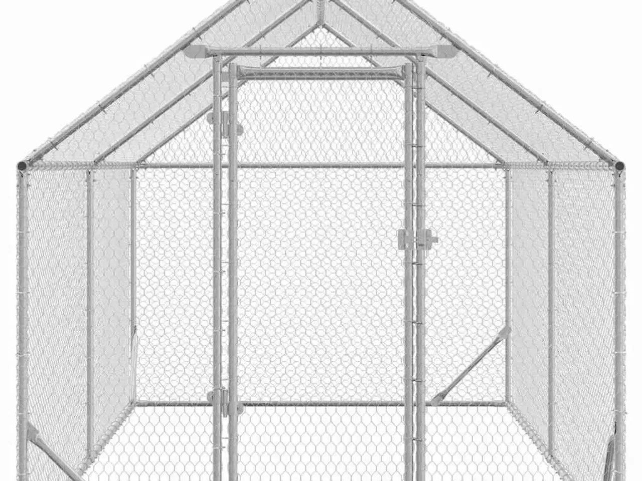 Billede 4 - Hønsebur Sølv 400x170x177cm Galvaniseret stål