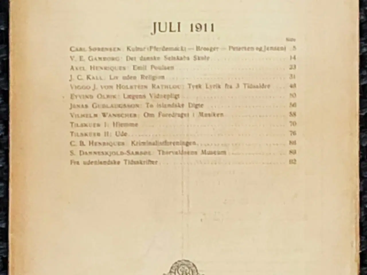 Billede 1 - Tilskueren – juli 1911