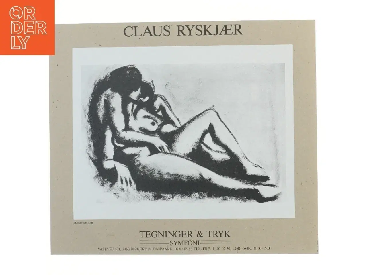 Billede 1 - Plakat af Elskende  par af Claus Ryskjær (str. 46x40 cm)