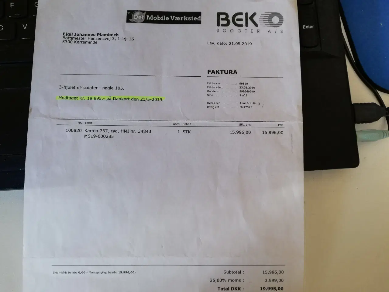 Billede 4 - el-scooter Karma 737, 3 hjulet