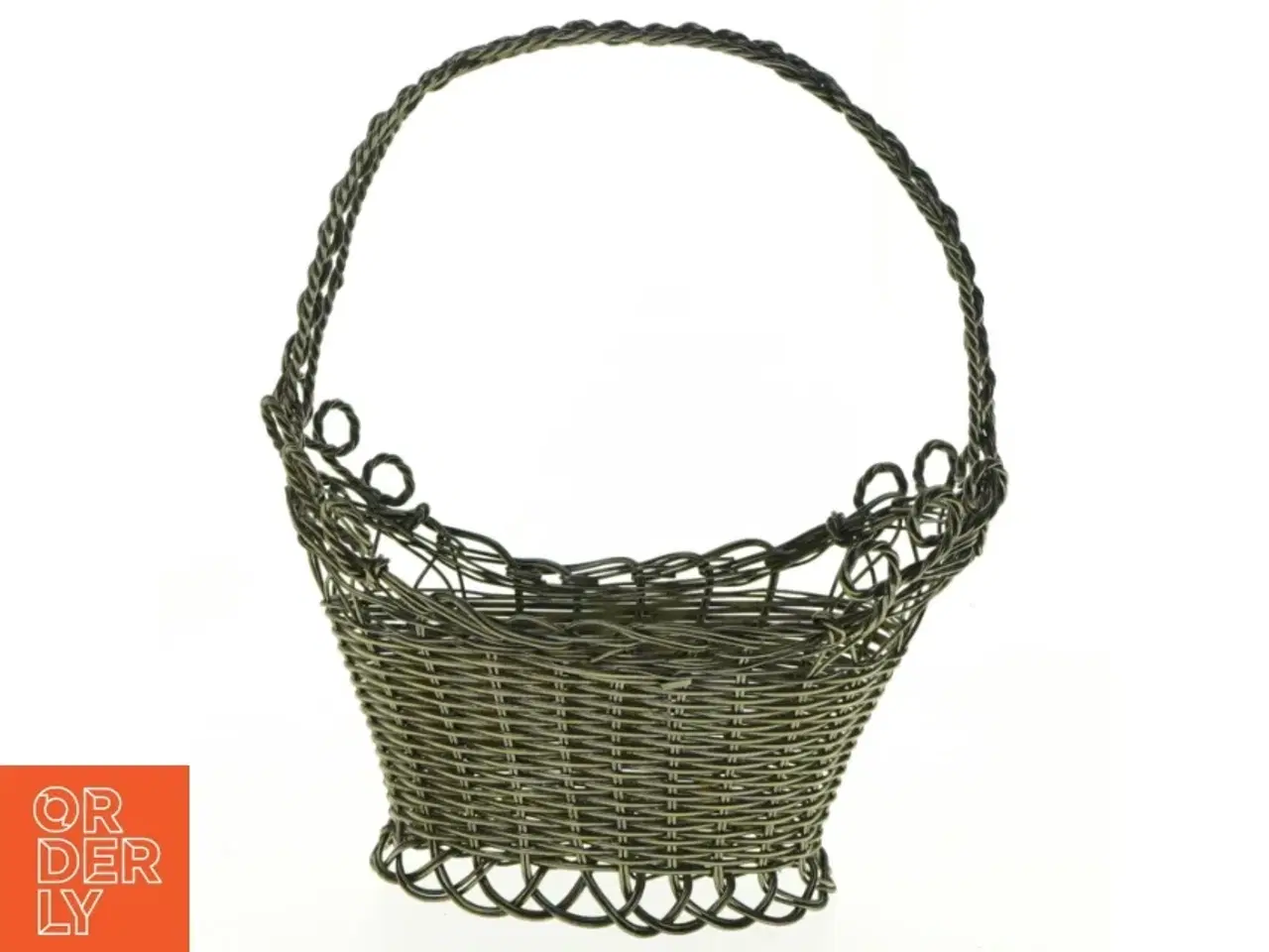 Billede 2 - Fil de Fer Flettet Metal kurv (str. 17 x 20 cm)