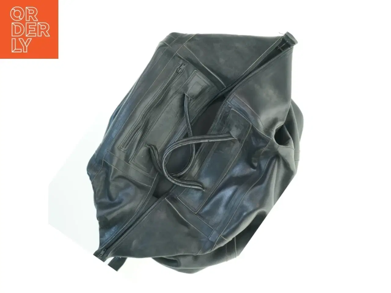 Billede 3 - Sort lædertaske (str. 56x40x36 cm)