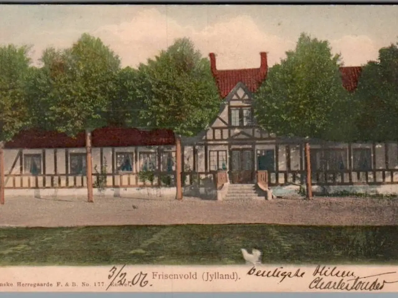 Billede 1 - Frisenvold(Jylland) - Danske Herregaarde F&B 177 - Postkort - Ubrugt