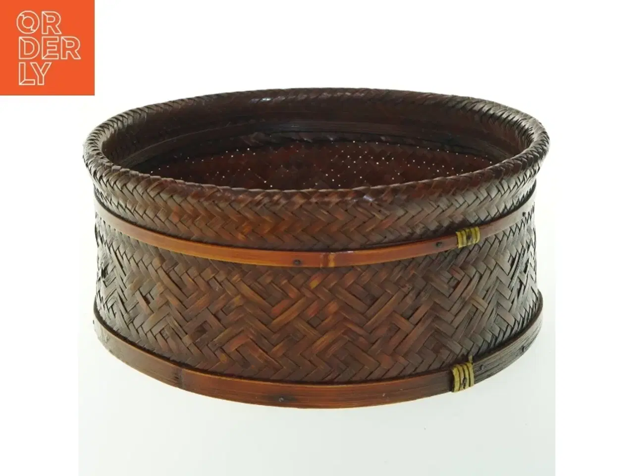 Billede 1 - Rund flettet kurv (str. Ø. 27 cm h. 11,5 cm)