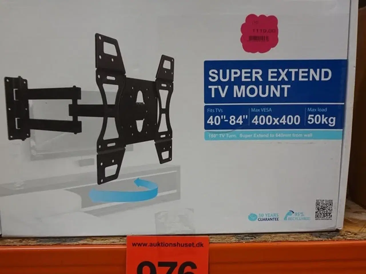 Billede 3 - Sinox One TV vægbeslag - 40"-84" - Sort 50 kg 84" 100 x 100 mm