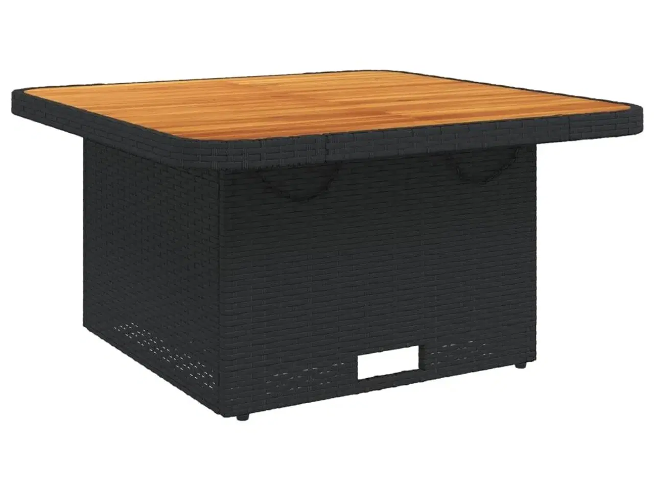 Billede 2 - Havebord 80x80x71 cm polyrattan og akacietræ sort