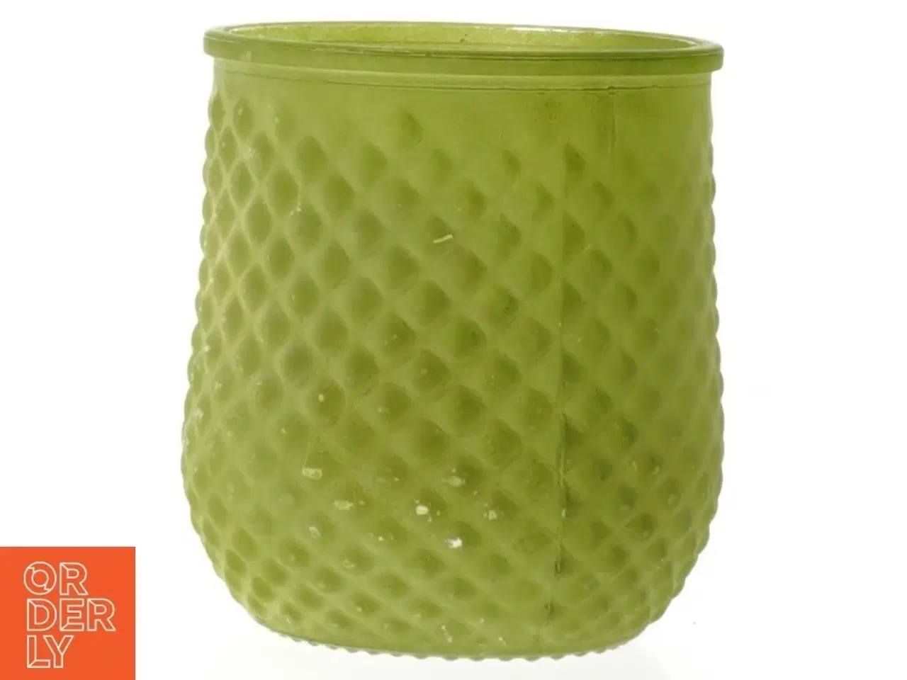Billede 1 - Grønt dekoreret lysglas (str. 11 cm)