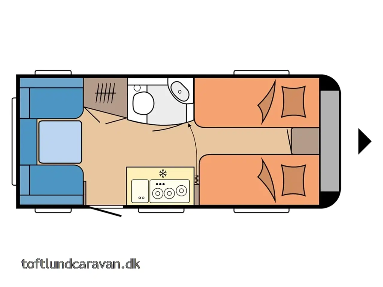 Billede 2 - 2025 - Hobby On Tour 460 DL   Sønderjyllands aut. HOBBY forhandler. NY 2025 m/ENKELTSENGE m/lameludtræk. NU PÅ LAGER !