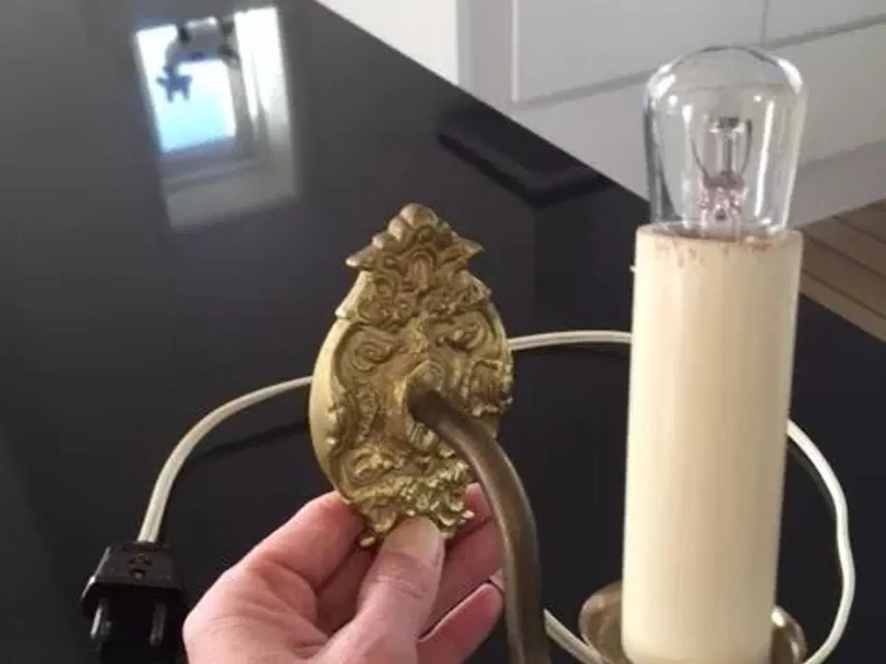 Billede 1 - Væglampe i messing