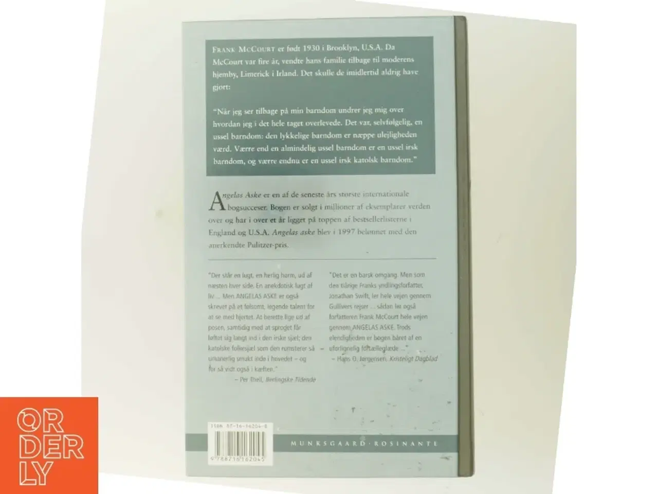 Billede 3 - Angelas aske : erindringsroman af Frank McCourt (Bog)