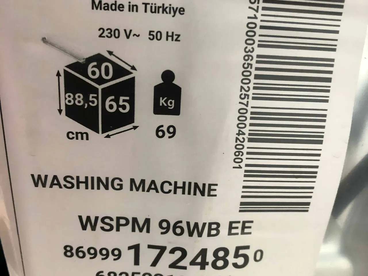 Billede 2 - Helt ny vaskemaskine som jeg har fejlkøbt