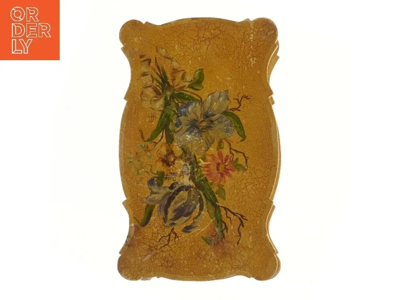 Billede 5 - Dekorativ trææske med blomstermotiv (str. 31,5x19x9 cm)