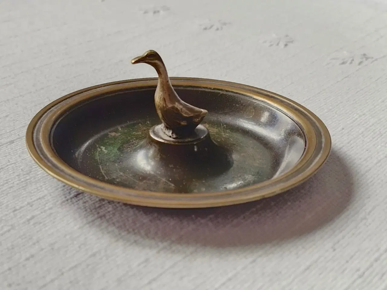 Billede 1 - Smukt Vintage Bronzefad med Gås