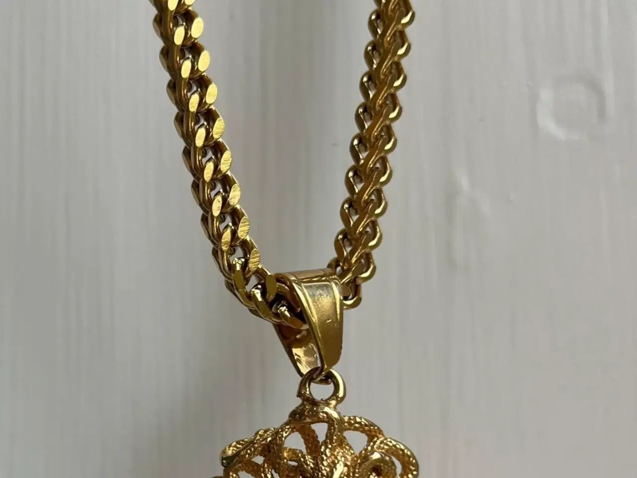 Billede 4 - 5mm goldfilled Franco kæde m. Medusa