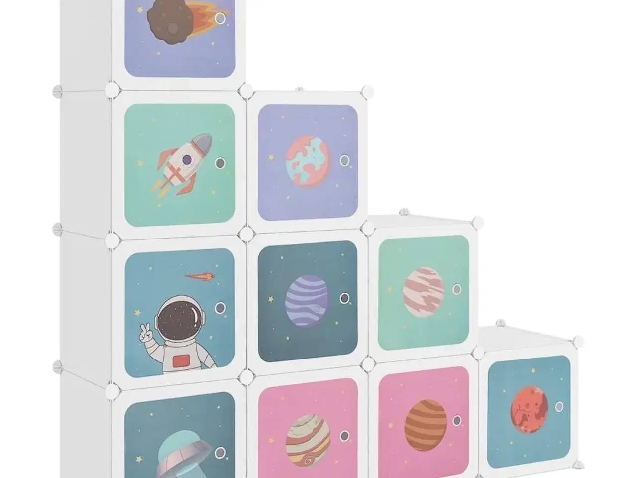 Billede 2 - Kubeopbevaringsskab til børn med 10 kuber hvid PP